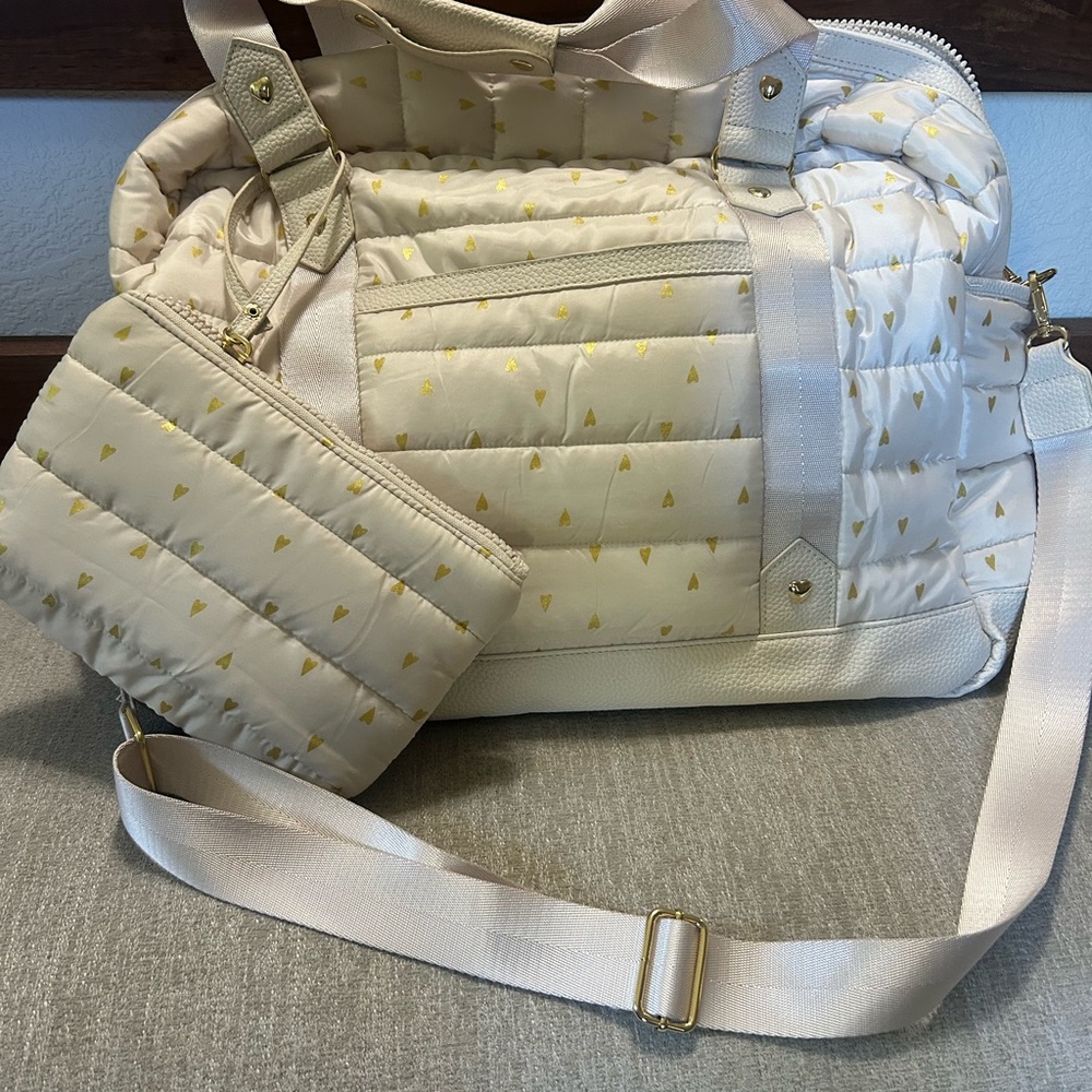 Cynthia Rowley Cream and Yellow Quilted Baby Bag Set
